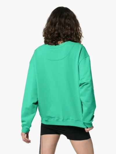 Shop Christopher Kane Sweatshirt Mit Leoparden-print - Grün In Green