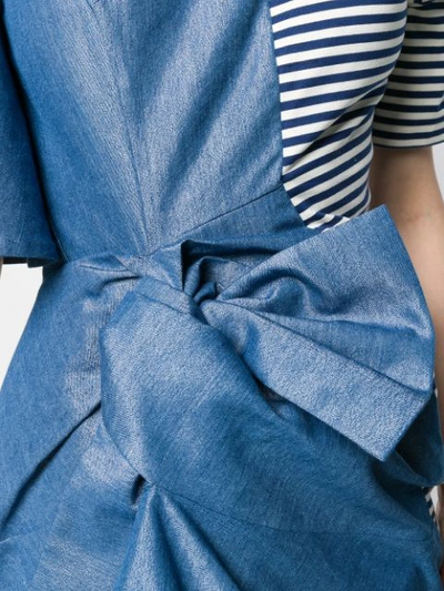 Shop Junya Watanabe Asymmetric Midi Dress In Blue