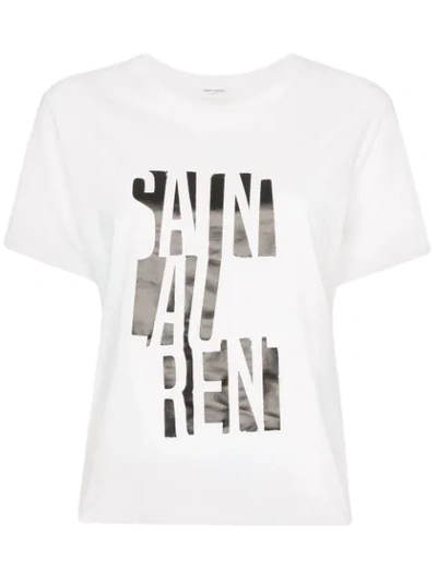 Shop Saint Laurent Logo Print T-shirt - White