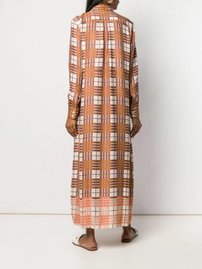 ANTONELLI CHECKED SHIRT DRESS - 棕色