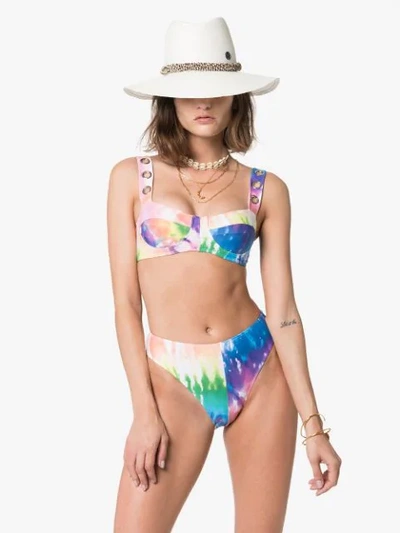 ACK AMORE TIE-DYE EYELET BIKINI - 橘色