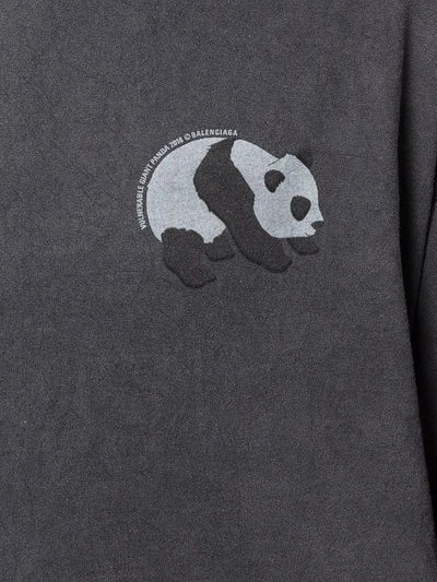 Shop Balenciaga Long Sleeve Panda T-shirt In Black