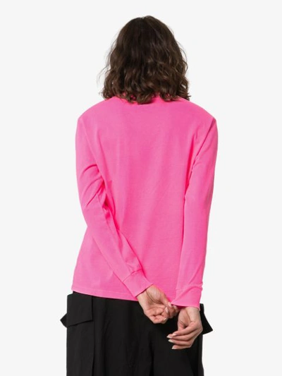 Shop Ashley Williams Graphic Print Long-sleeved Cotton T-shirt In Pink