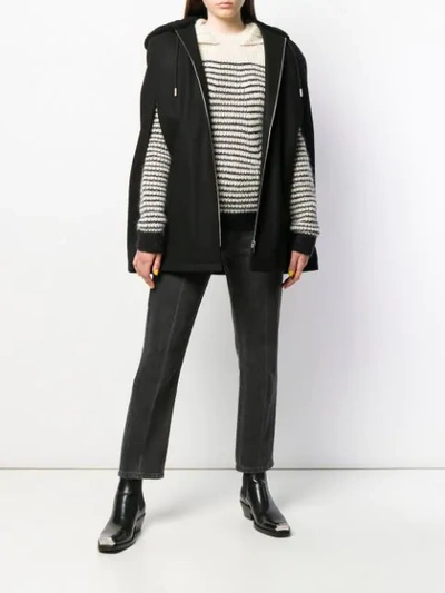 Saint Laurent Cape-style Hooded Jacket In Black
