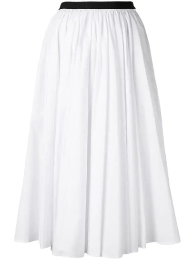 Shop Antonio Marras Contrast Waistband Midi Skirt In 100