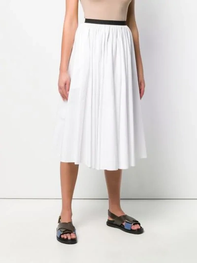 Shop Antonio Marras Contrast Waistband Midi Skirt In 100