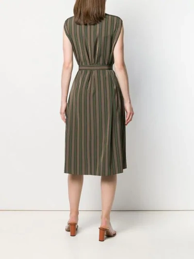 Shop Aspesi Fitted Shirt Midi Dress - Green