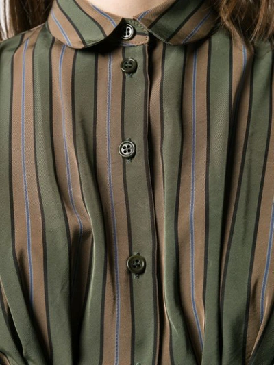 Shop Aspesi Fitted Shirt Midi Dress - Green