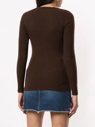Pre-owned Chanel Longsleeve Sweater Knit Top In Brown