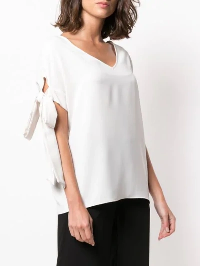 Shop P.a.r.o.s.h Side Bow Detail Blouse In Neutrals