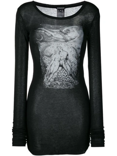 Shop Ann Demeulemeester Painting Print T-shirt - Black