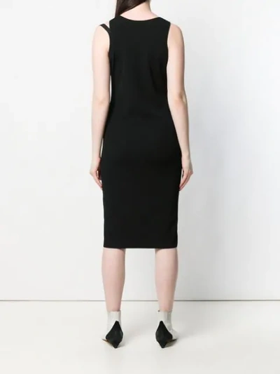 Shop Helmut Lang Parachute Strap Crew Dress - Black