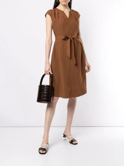 Shop Ballsey Belted Sleeveless Dress - Brown