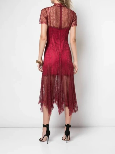 Shop Jonathan Simkhai Lace Slit Dress In Red