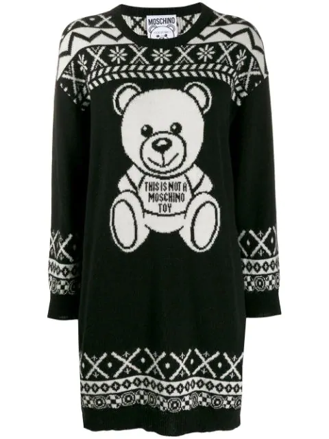 moschino teddy bear sweater dress