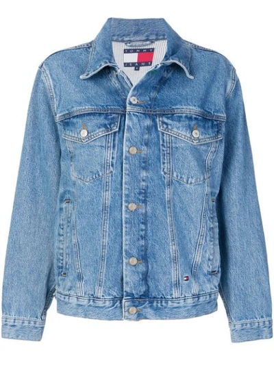 Shop Tommy Hilfiger Oversized Denim Jacket - Blue