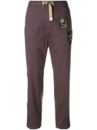 Shop White Sand Multi-patches Trousers In Brown