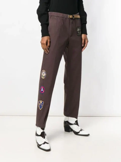 Shop White Sand Multi-patches Trousers In Brown