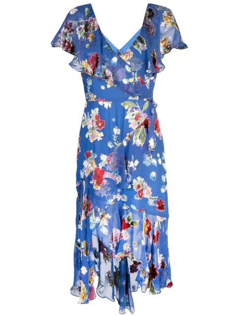alice and olivia blue floral dress