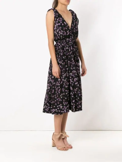 ANDREA MARQUES LAÇO SILK MIDI DRESS - 黑色