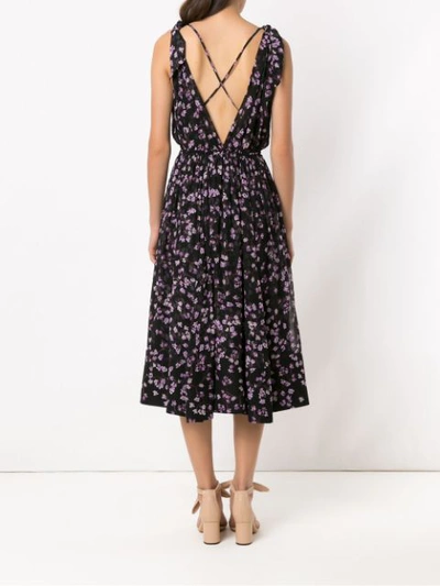 Shop Andrea Marques Laço Silk Midi Dress In Black