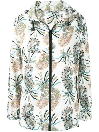 Shop Etro Paisley Print Hooded Jacket In White