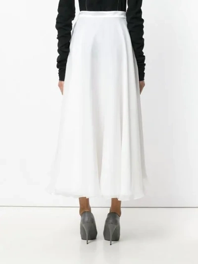 Shop Lanvin Satin Trim Skirt In White