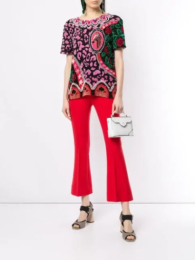 Shop Manish Arora Sequinned Shortsleeved Top In Multicolour