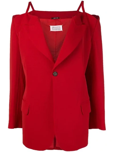Shop Maison Margiela Staghetti Straps Jacket In Red