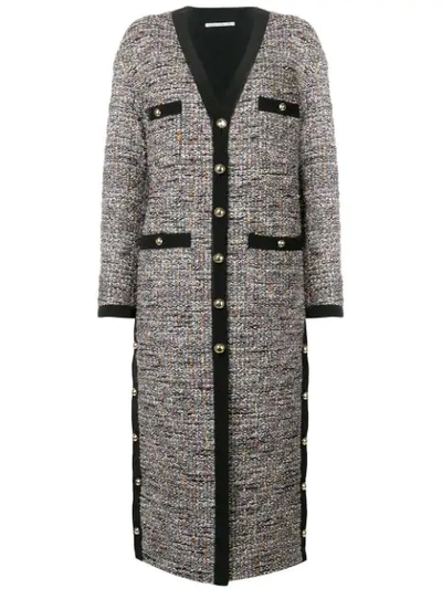 Shop Alessandra Rich Buttoned Up Coat - Grey