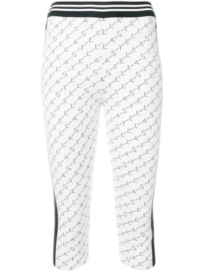 Shop Stella Mccartney Branded Cropped Leggings In White