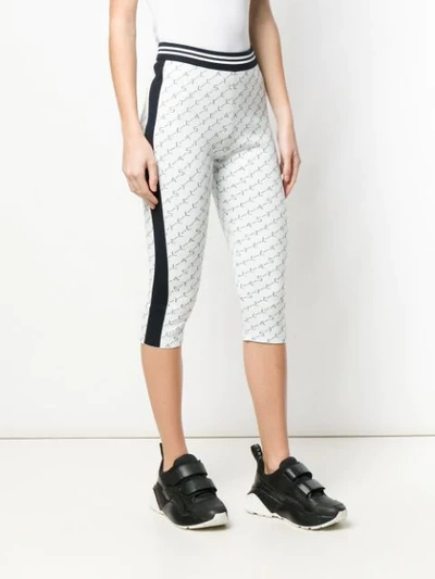 Shop Stella Mccartney Branded Cropped Leggings In White