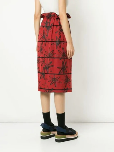 Pre-owned Comme Des Garçons Rubber Flower Skirt In Red