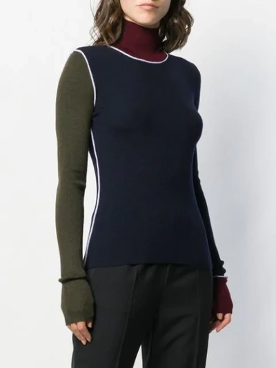 Shop Maison Margiela Turtle Neck Knitted Top In Blue