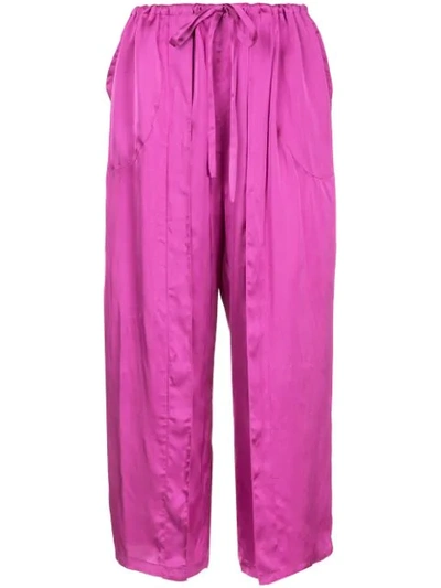 Shop Aalto Pleated Detail Cropped Trousers In Pink