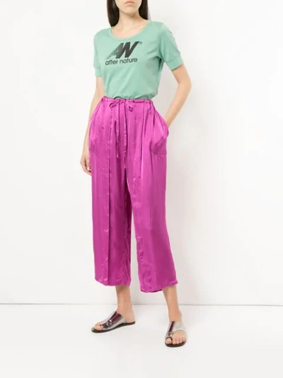 Shop Aalto Pleated Detail Cropped Trousers In Pink