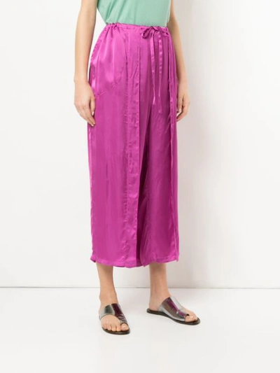 Shop Aalto Pleated Detail Cropped Trousers In Pink