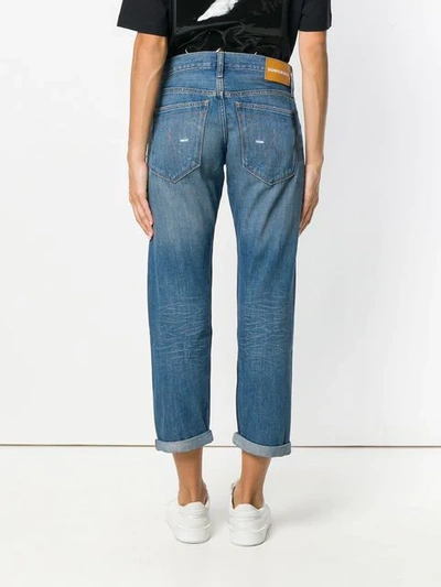 CALVIN KLEIN JEANS CROPPED SLIM JEANS - 蓝色