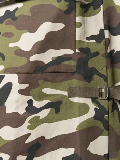 Shop Miu Miu Camouflage Print Coat In Green