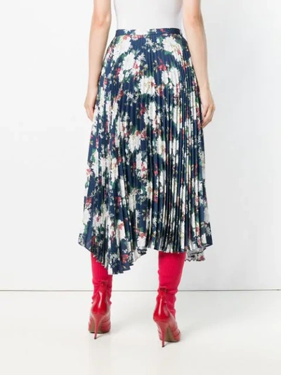 Shop Act N°1 Floral Pleated Skirt - Blue