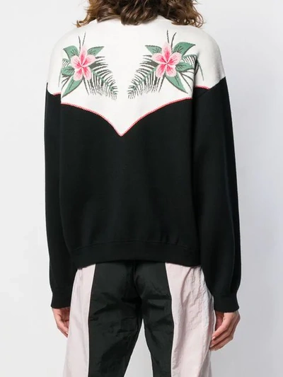ALANUI FLORAL EMBROIDERED SWEATER - 黑色