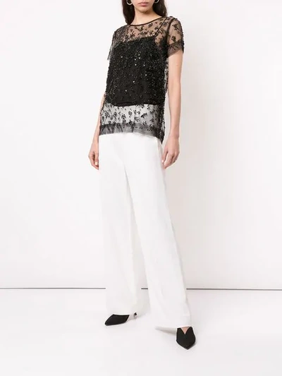 Shop Aje Embellished Layered Blouse In Black