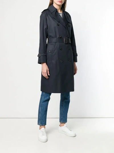 Shop Mackintosh Ink Cotton Trench Coat Lm-040f In Blue