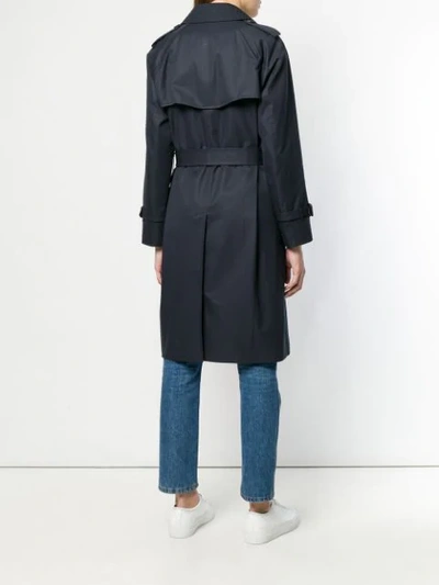Shop Mackintosh Ink Cotton Trench Coat Lm-040f In Blue