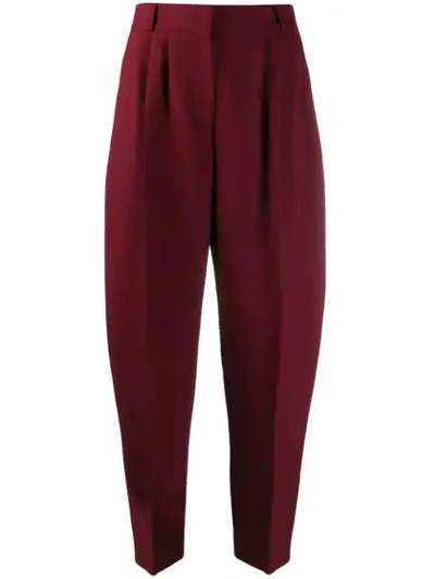 Shop Alexander Mcqueen High-waist Peg Trousers In Red