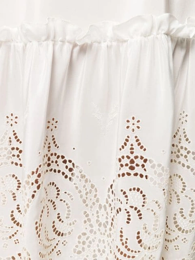 Shop Stella Mccartney Broderie Anglaise Skirt In Neutrals