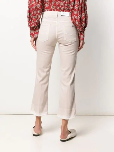 Shop 7 For All Mankind Cropped Flared Jeans In Neutrals