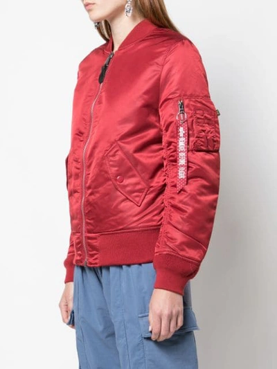 Shop Alpha Industries Reversible Bomber Jacket In Red