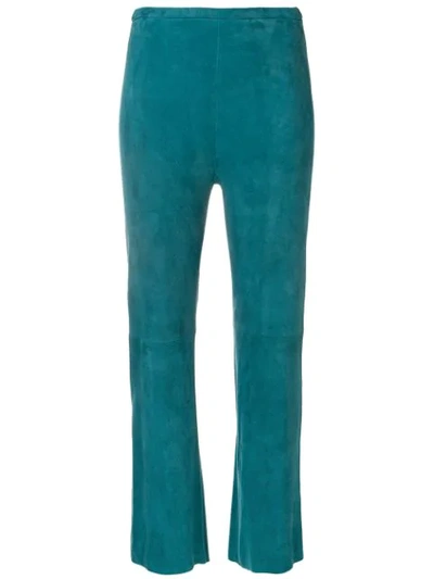 Shop Stouls Atoll Blue Flared Trousers
