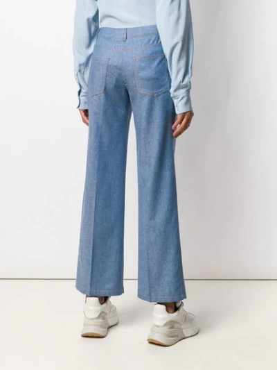 Shop Agnona Flared Jeans In Blue